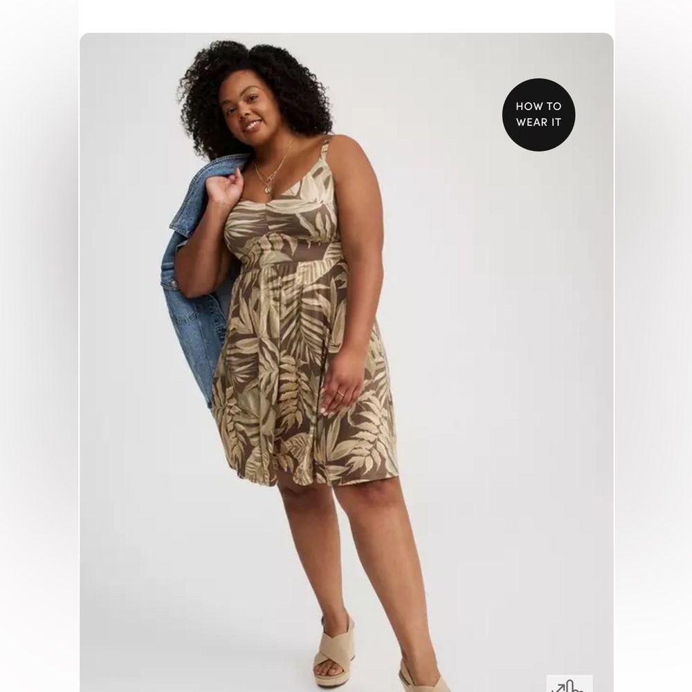 NWT Mini Super Soft Tropical Brown Dress